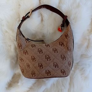 Dooney and Bourke tan and brown canvas bag